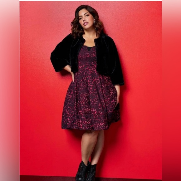 Betsy Johnson mini Babydoll Dress Pink Leopard - Picture 4 of 12